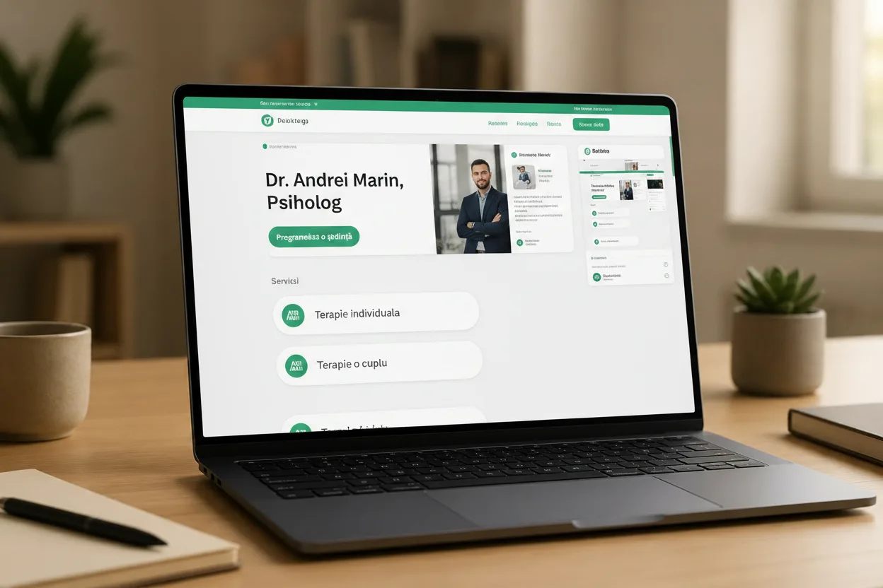 Site-ul public al unui cabinet, construit cu Xolo